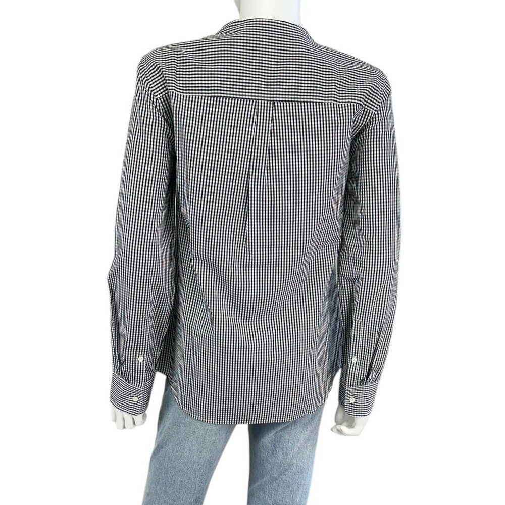 J. Crew Black Gingham Check Button-Down Size 4 H0444 - Picture 3 of 11